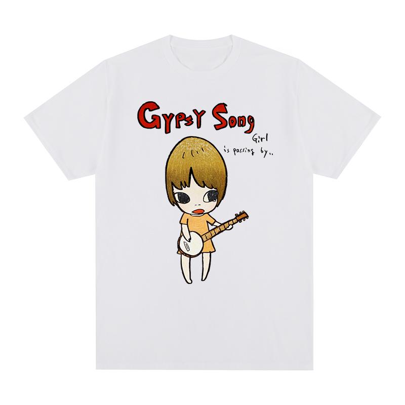 

Yoshitomo Nara Gypsy Song Girl Vintage Tshirt Guitar Art Japan Anime Cartoon Cotton Unisex T shirt New TEE TSHIRT Womens tops S