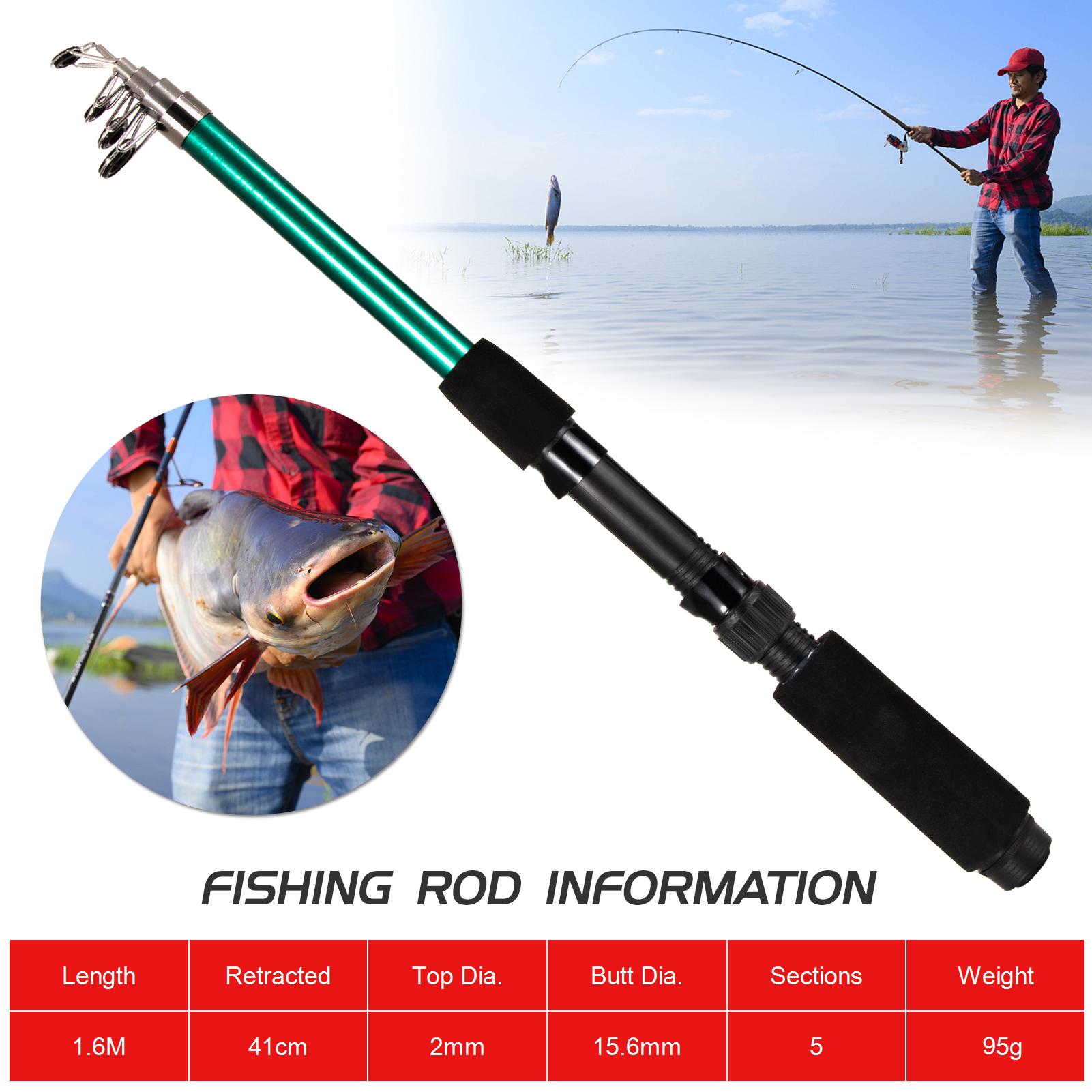 

Fishing Rod and Reel Combo 127pcs Fishing Tackle Set Telescopic Fishing Rod Pole with Spinning Reel Floats Hooks