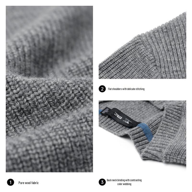 Septwolves Men's Round Neck Wool Sweater