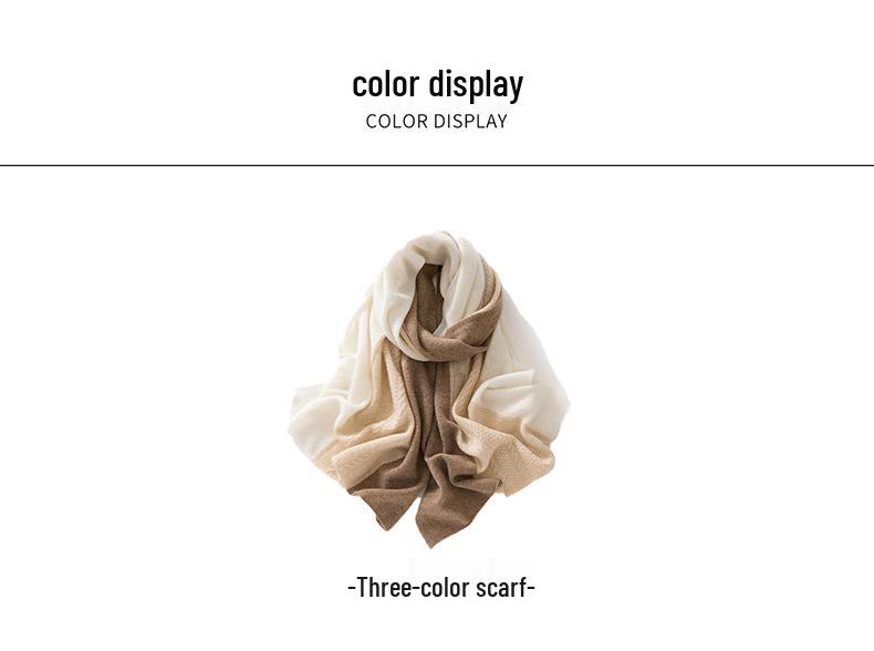 Women's 100% Pure Cashmere Color Block Knit Scarf – Stylish, Warm, and Versatile