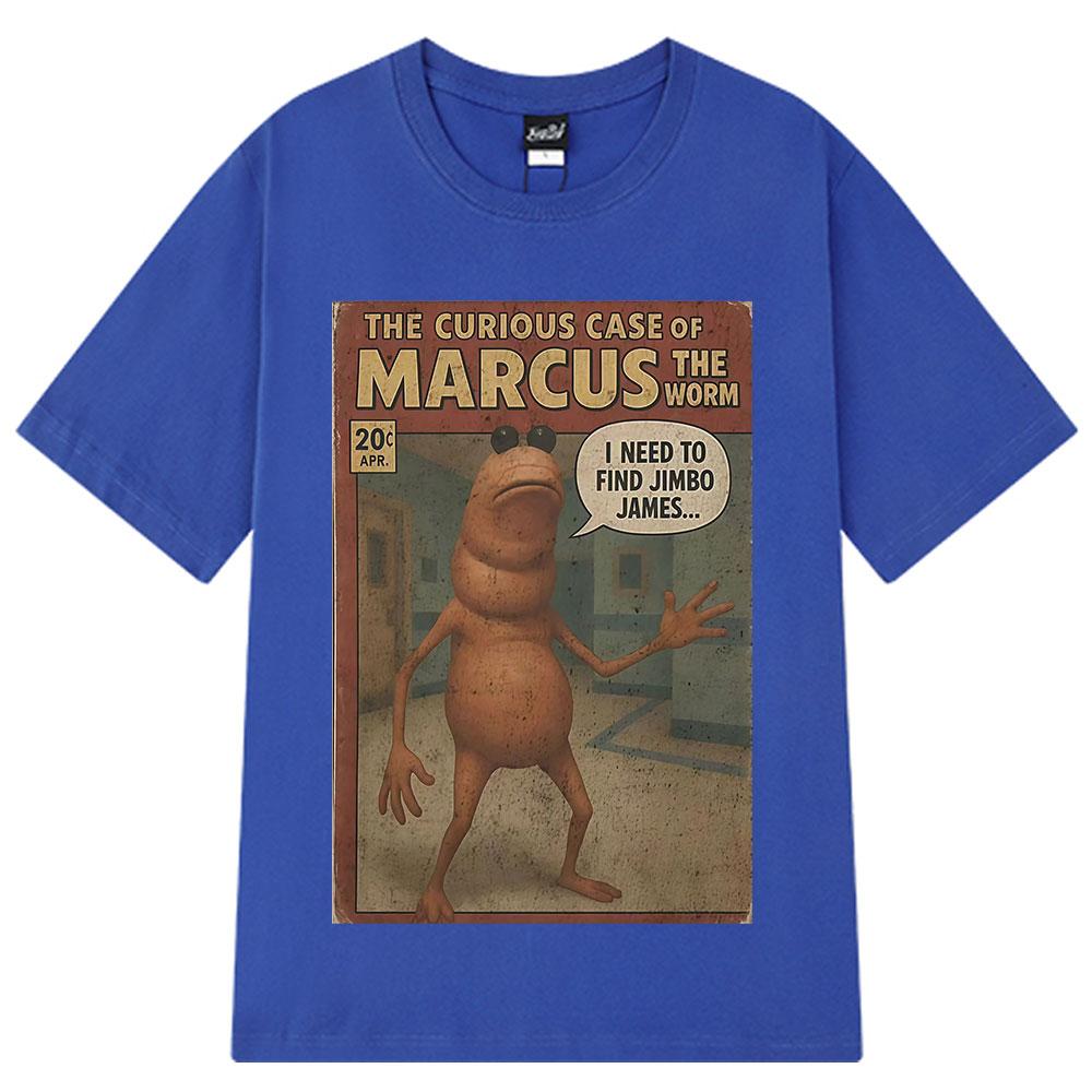 Marcus The Worm Comic Funny Meme T Shirt Men Women Vintage T-shirt Summer Short-sleeved Loose Casual Cotton Harajuku T-shirts