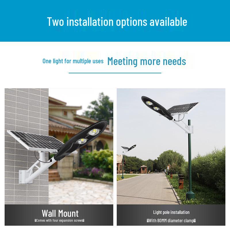 Solar Street Light: LED Outdoor Lamp with Remote Control for Garden or Courtyard