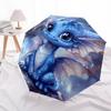 1 Stück Automatischer Faltregenschirm - Blaues Drachenmuster, Tragbares & Faltbares Design mit 8 Speichen, Weihnachts-Geburtstagsgeschenke