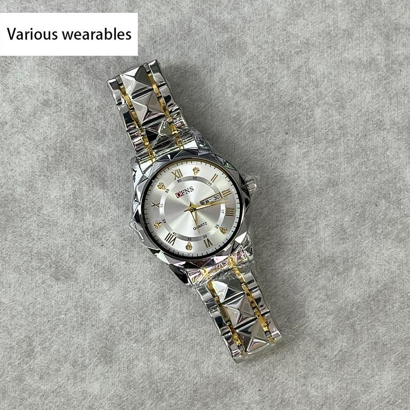 New Men's Quartz Watch Waterproof Dual Calendar Business Watch Classic Men's Watch