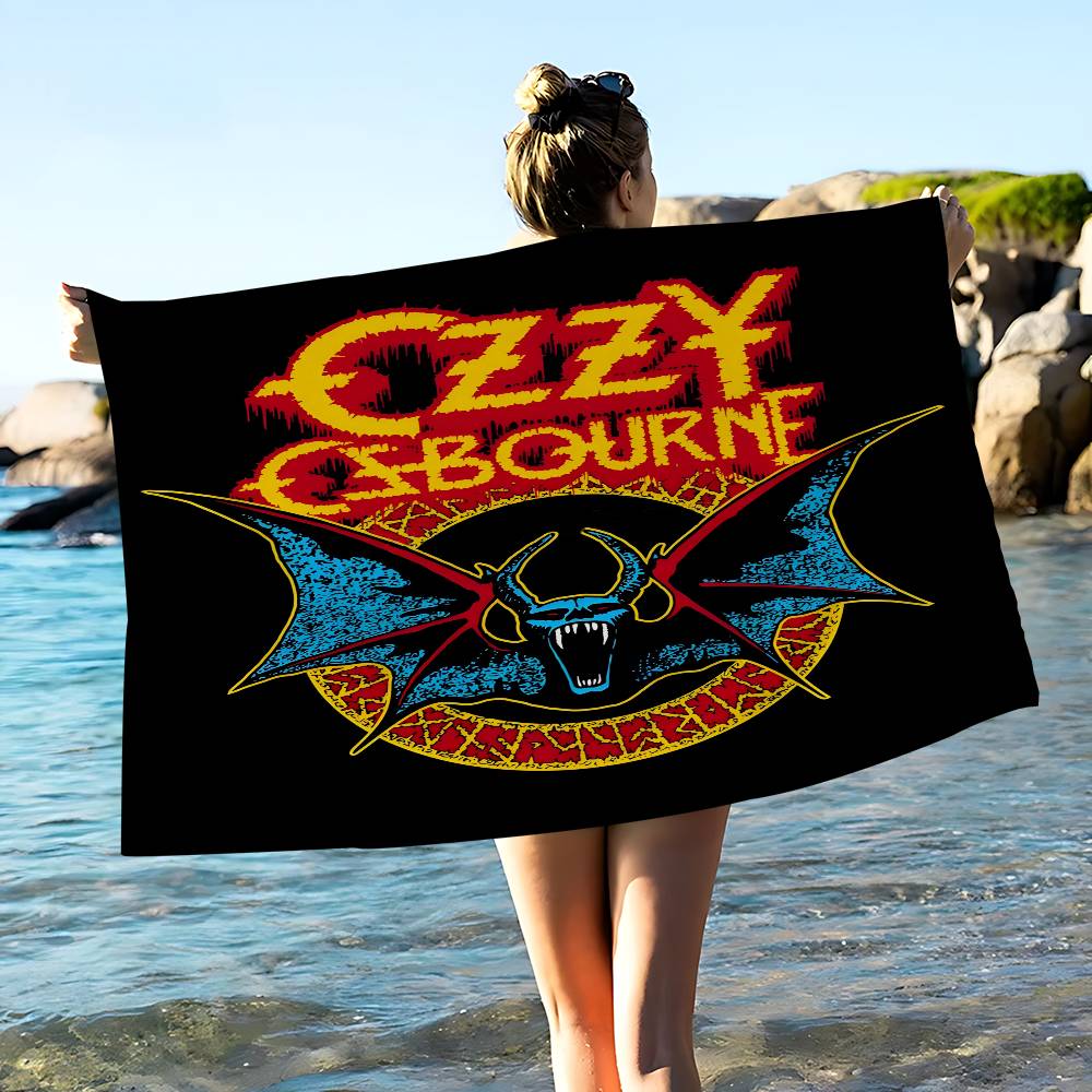 Ozzy Osbourne Logo Anime Microfiber Printed Beach Towel Mountain Climbing Yoga Beach Swimming Running Absorbent Soft Towel