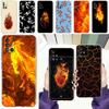 Phone Case For Samsung A15 A13 A35 A55 A51 A71 A41 A31 A21S A03S A05 A17 A23 A25 A33 A53 A73 5G A07 4G Clear Cover Flame Pattern