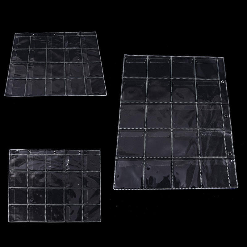 10 Sidor 20 Fickor Plast Mynthållare Förvaring Samling Pengar Album Fodral Ny,
