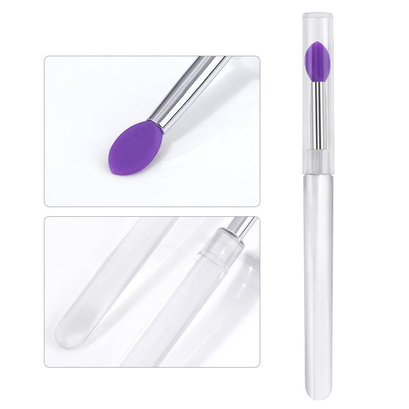 1Pcs Multifunctional Silicone Brush Applying Manicure Tool Reusable Lip Brush Nail Arts Silicone Applicator Sticks