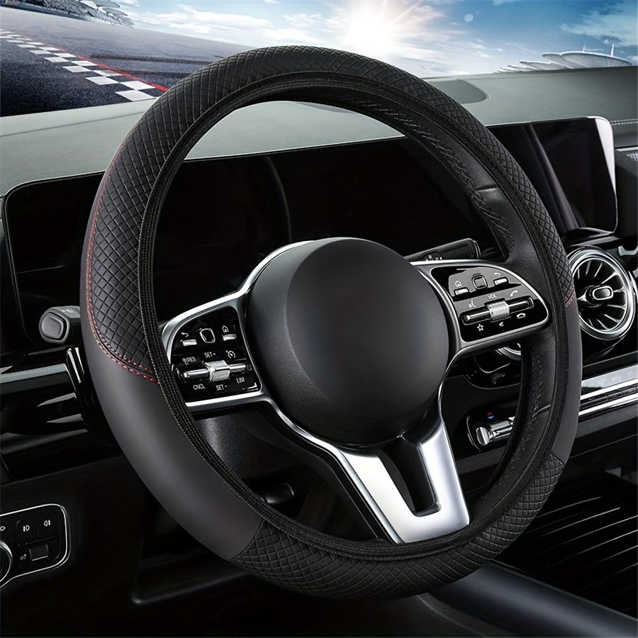 1PC Automobile Steering Wheel Cover Elastic No Inner Ring Leather All Season Universal