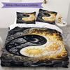 B&W Tai Chi Pattern Bedding uilt Set uilt Cover Pillowcase Home Decoration Birthday Gift (1 * duvet cover + 2 * pillowcase  without core)103