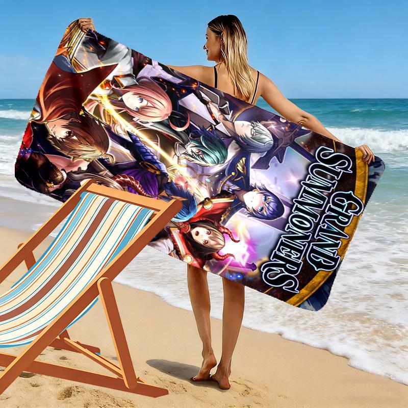 Grand Summoners Print Beach Towel, Large Soft Quick Dry Towel for Beach Camping Swimming