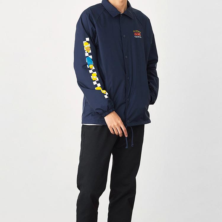 Vans Simpsons Collaboration Coach Jacket Men Outerwear Navy-Blue VN0002MUZZZ