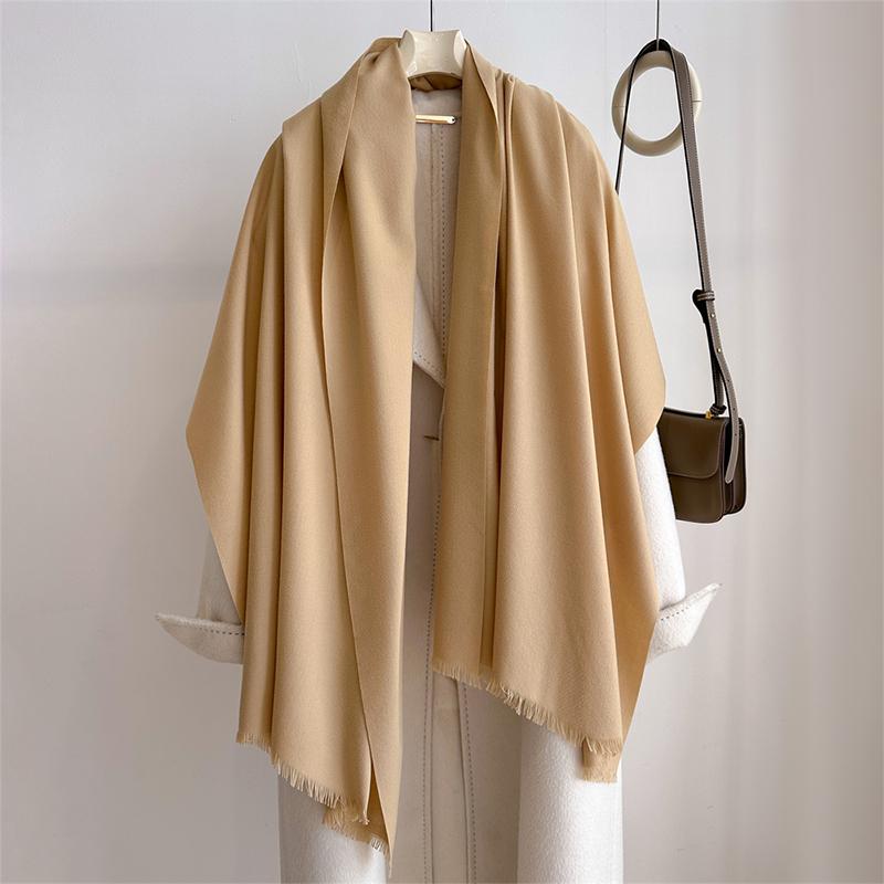 

Luxury Winter Cashmere Scarf Women Solid Handkerchief Warm Pashmina Female Shawl Tassel Wrap Soft Pareo Bufanda Scarves Stole 80X200cm