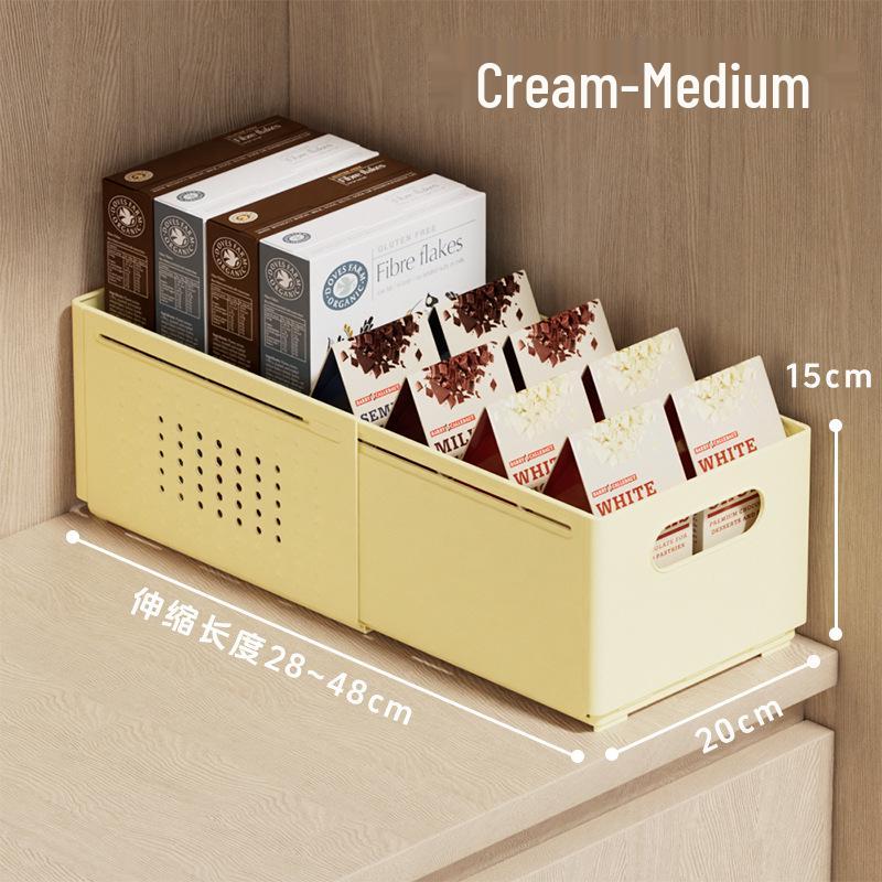 Retractable Right-Angle Cabinet Storage Drawer for Kitchen Sundries