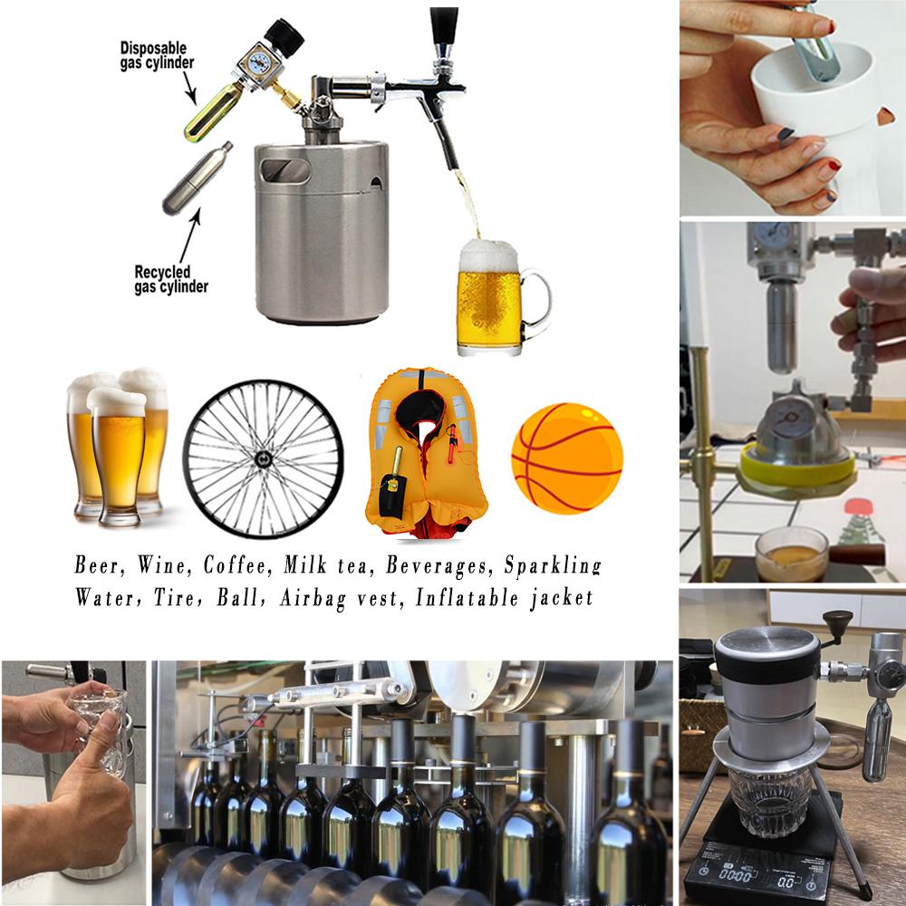 CO2 Refill Tank Refillable Cartridges for Home Brewing Wine Making Barware Equipment Soda Beer Fermenter Kitchen DIY Bar Tool 7