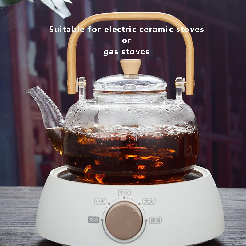 Heat Resistant Glass Teapot with Tea Strainer Infuser Flower Kettle for Electric Ceramic Stoves Kung Fu Teaware for Gas Stoves