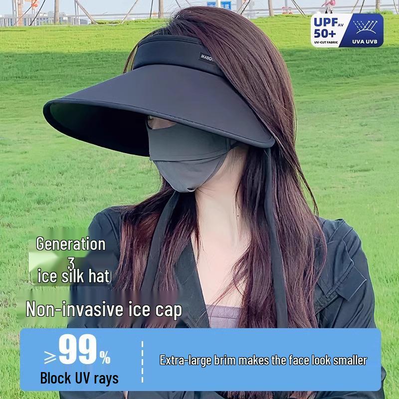 Women's Summer UV Protection Double-Sided Large Brim Ice Silk Sun Hat
