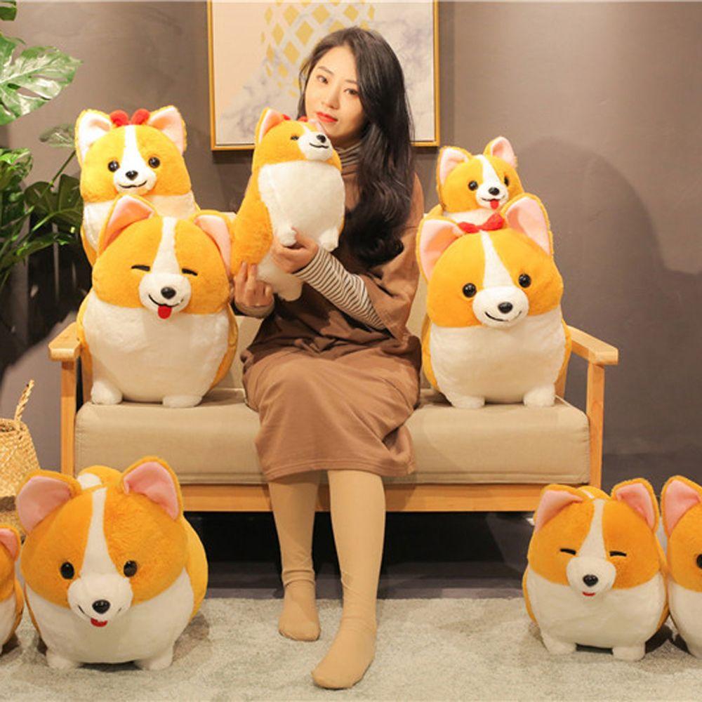 

Plush Pillow Appease Doll Accompany Toy Corgi Dog Plush Toy Plush Doll Stuffed Animals Stuffed Toy 45cm-open eyes