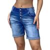 Women Denim Shorts High Waisted Rolled Cuff Shorts Slimming Bermuda Stretch Jean Shorts