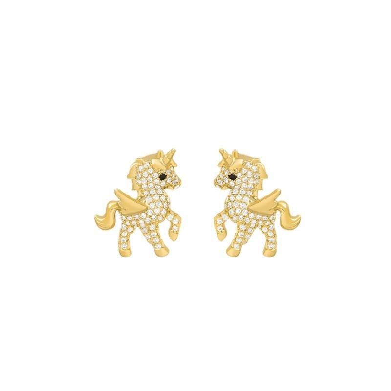 Boucle d'oreille Pendentif Cheval Élégant avec Zirconium Cubique Pour Fashionistas et Acheteurs de Cadeaux