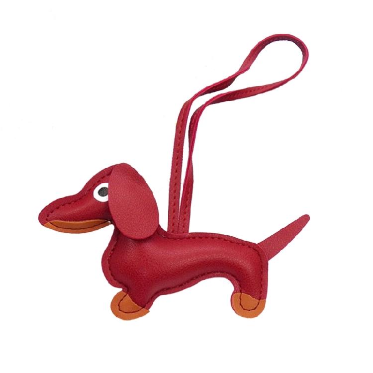 Süßer PU-Leder Tieranhänger Niedlicher Dackel Hund Schlüsselanhänger Anhänger Hängendes Ornament Rucksack Handtasche Charm Geschenk