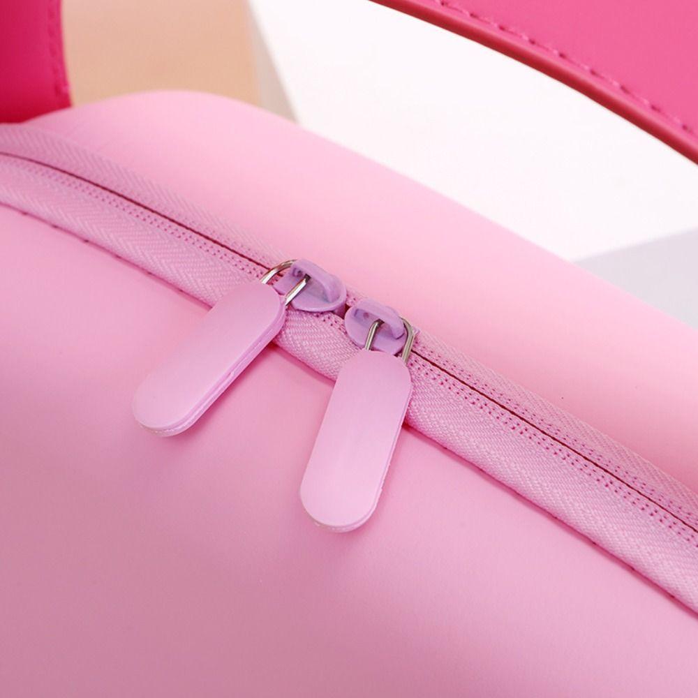 Candy Color PU Cosmetic Bag Waterproof Portable Tote Bag Simple Wash Storage Bag  Women