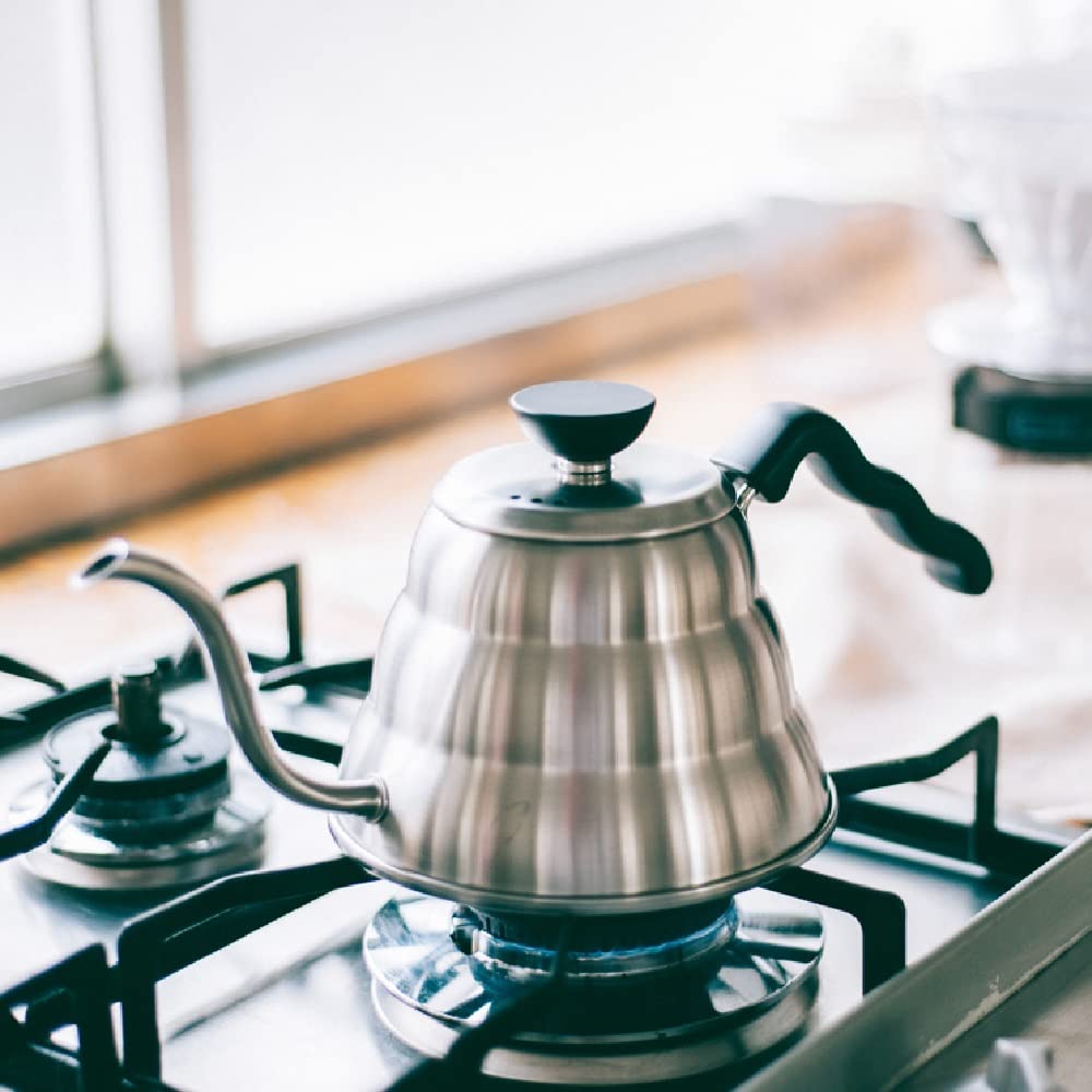 HARIO V60 Drip Kettle Vono Practical Capacity 600mL Open Compatible Hairline Silver Made In Japan Present Gift Present Fire/IH VKBR-100-HSV