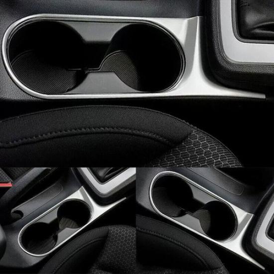 For Hyundai Elantra 17- Titanium Silver Middle Console Water Cup Frame Trim