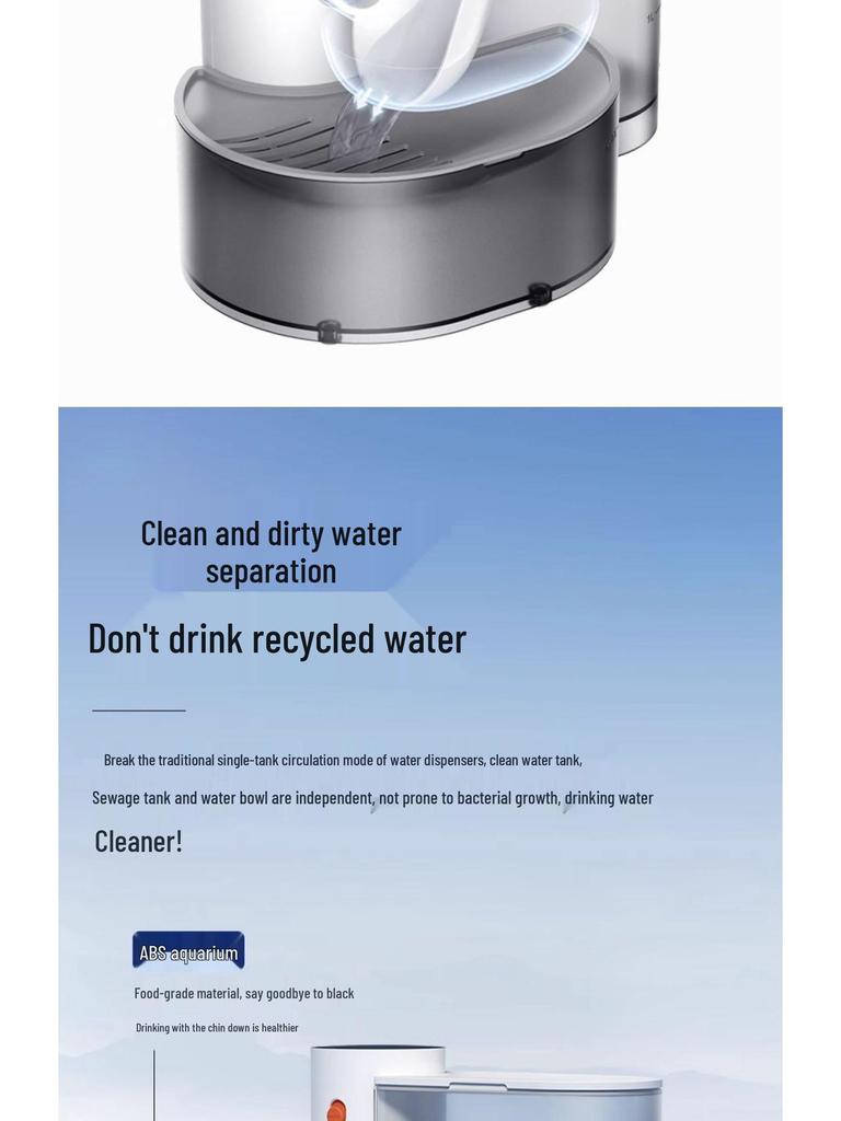 Rechargeable Automatic Water Dispenser for Pets - Anti-Tip Design with Flowing Water for Cats & Dogs