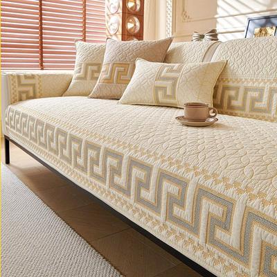 2024 Non-Slip All-Cotton Sofa Cushion Cover for Solid Wood Sofa - Four Seasons Universal Design