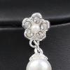 1 Set Wedding Faux Pearl Jewelry Women Flower Necklace And Earrings Elegant White