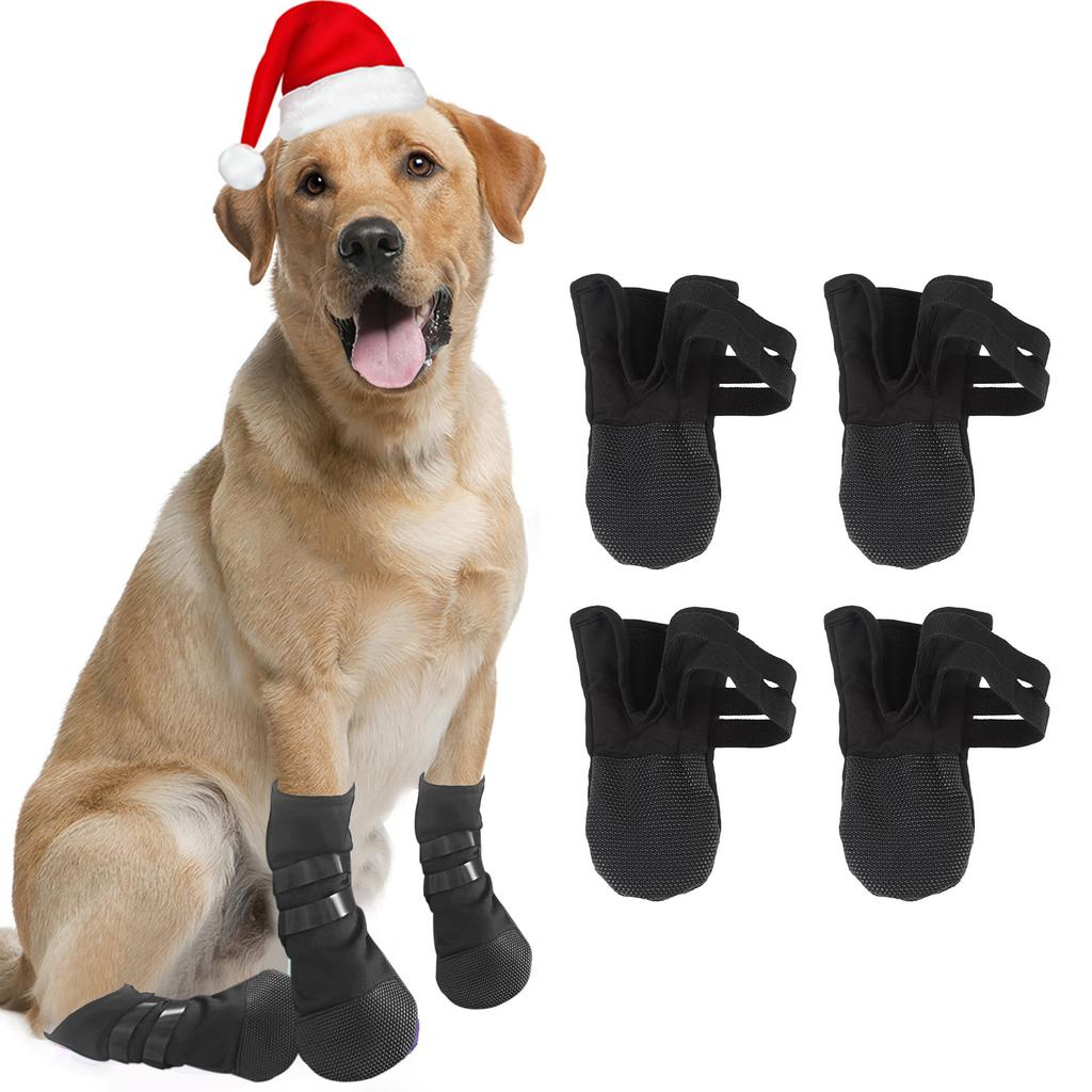 4Pcs Dog Socks Prevent Licking Anti Slip Soft Dog Grip Socks for Hardwood Floors S Size