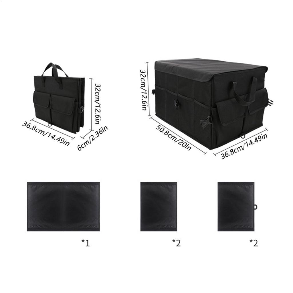 Car Trunk Organizer Foldable Storage Box Multifunctional SUV Auto Accessories for Travel Camping Picnic Snack Daily Commuting