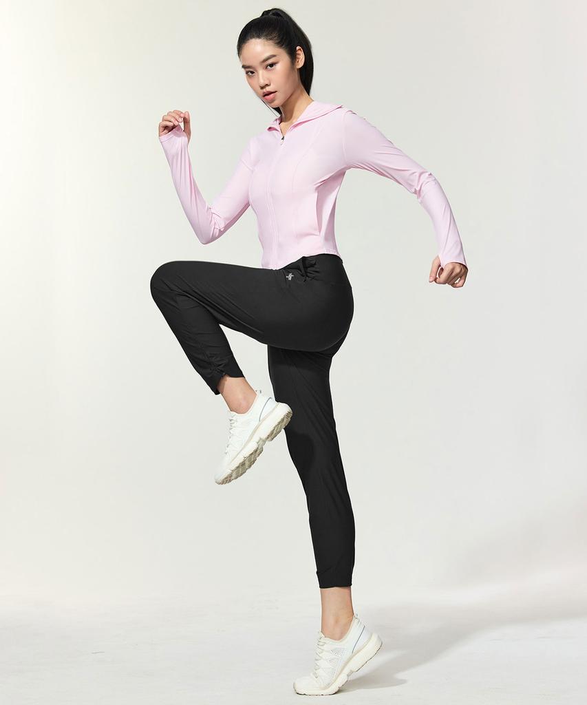 XEXYMIX Cooling Tricot Shirred Jogger Pants Black Xfk2Pt1002
