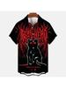 Shirts For Men Vintage Horror Skull Rocker 3d Print Gothic Rockabilly Hawaiian Shirt Short Sleeve Top