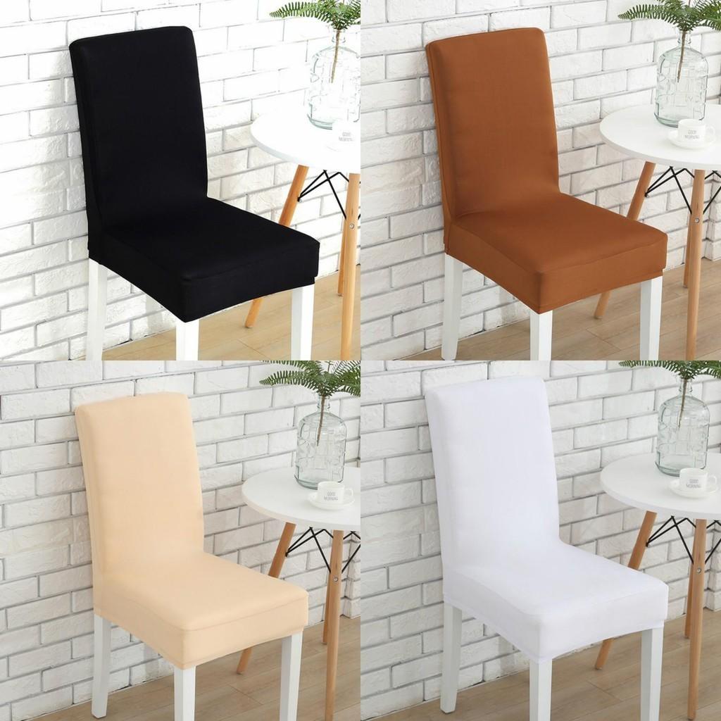 Soft Chair Cover Solid Color Elastic Slipcovers For Dining Room
