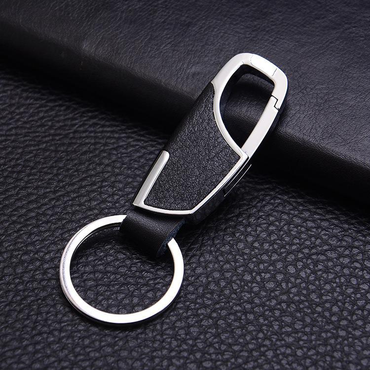 New Genuine Leather Men's Car Keyring Pendant: Stylish, Simple Waist Hanging Fashion Accessory