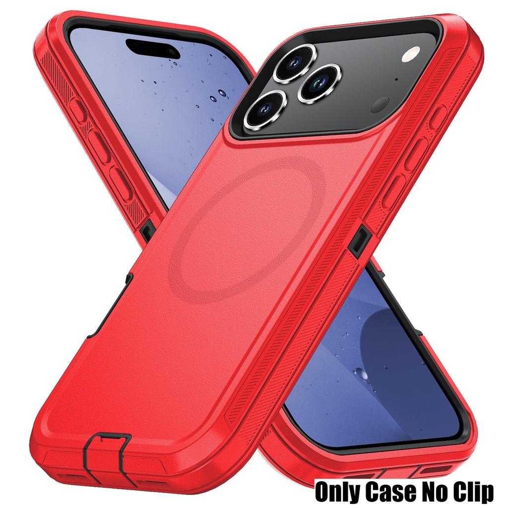 Heavy Duty Aromr Magnetic Defender Wireless Charging Case for IPhone Air 17 16E 15 14 13 Pro Max Ott Hard Armor Box Anti-drop Protect Cover Clip