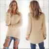 Damen Pullover Oberteil Langarm Unifarben Herbst-Winter