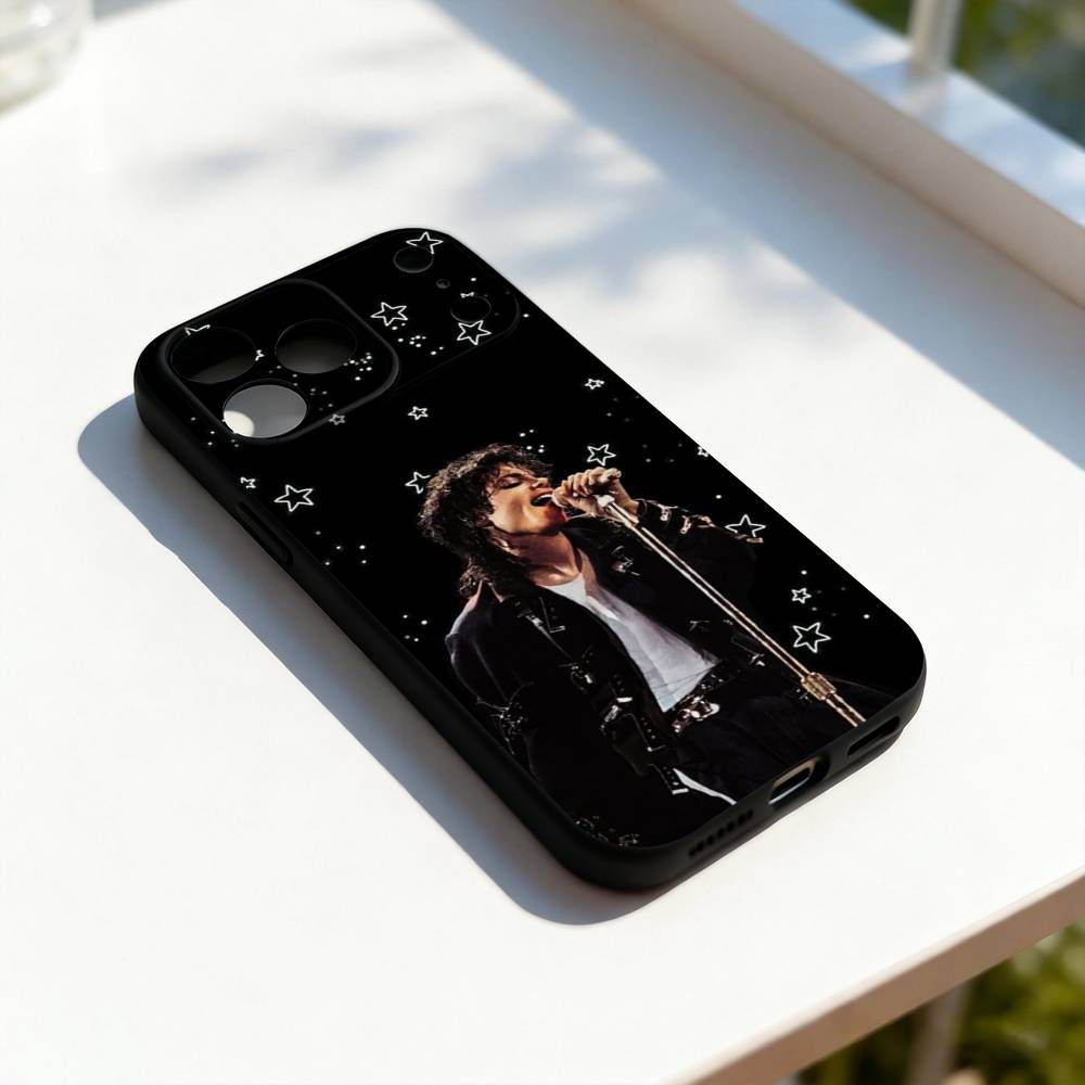 Michael Singer J-Jackson Cool Phone Case Silicone Black Soft For iPhone 17,16,15,14,13,12,11,Pro,Max,Plus,E,SE4,Air,Mini