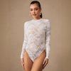 Spring New Lace Long-sleeved Solid Color Sexy Slimming Base Women's Jumpsuit