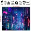 Cyberpunk Neon City Backdrop, Night Tokyo Street Photography Background