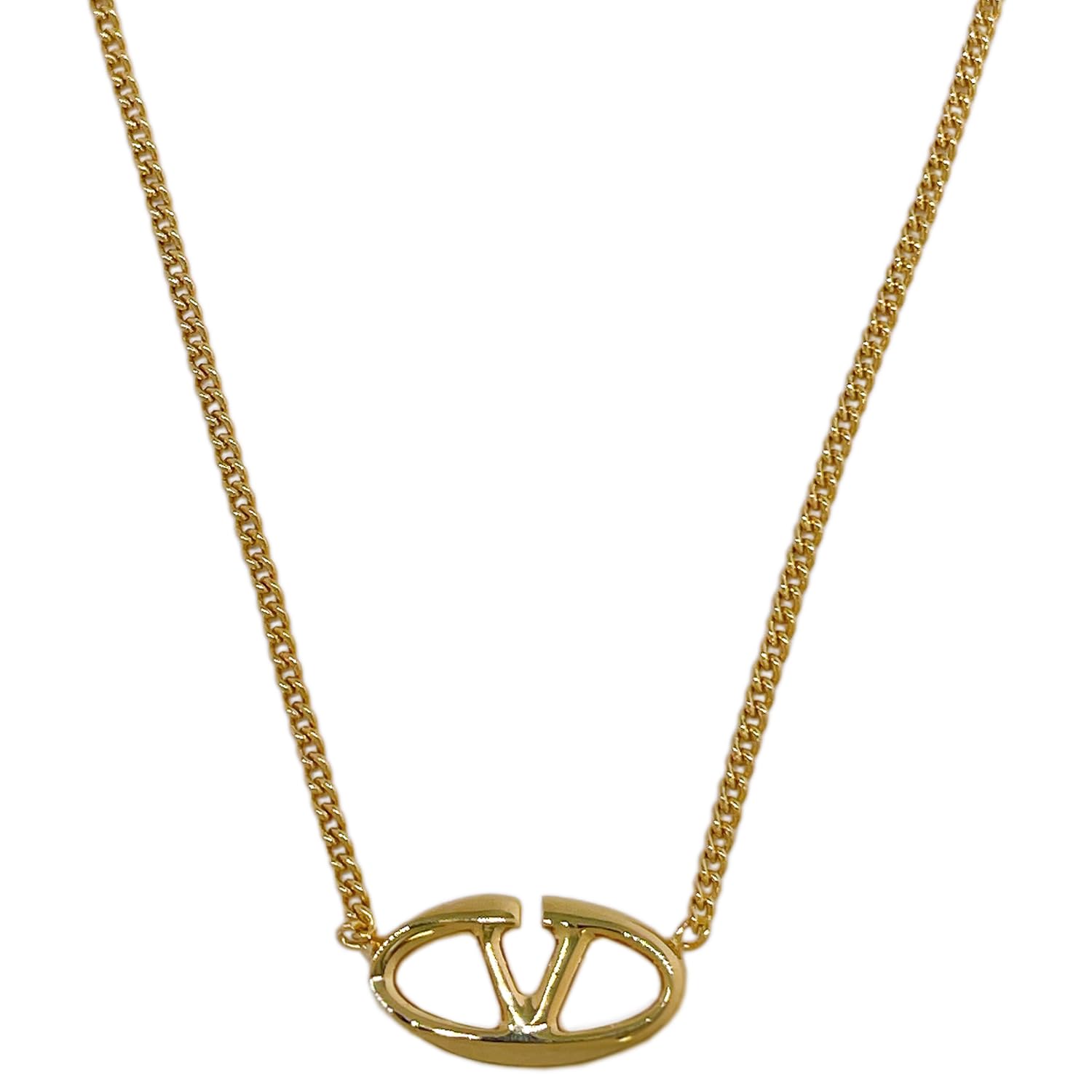 

V Logo Bold Edition Metal Necklace Pendant Gold 5W2J0W19 MET CS4 [Valentino] [Item] золотий