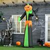 Halloween ghost with LED lights, self-inflating, including blower, 100 cm x 96 cm x 270 cm, green + yellow + black
