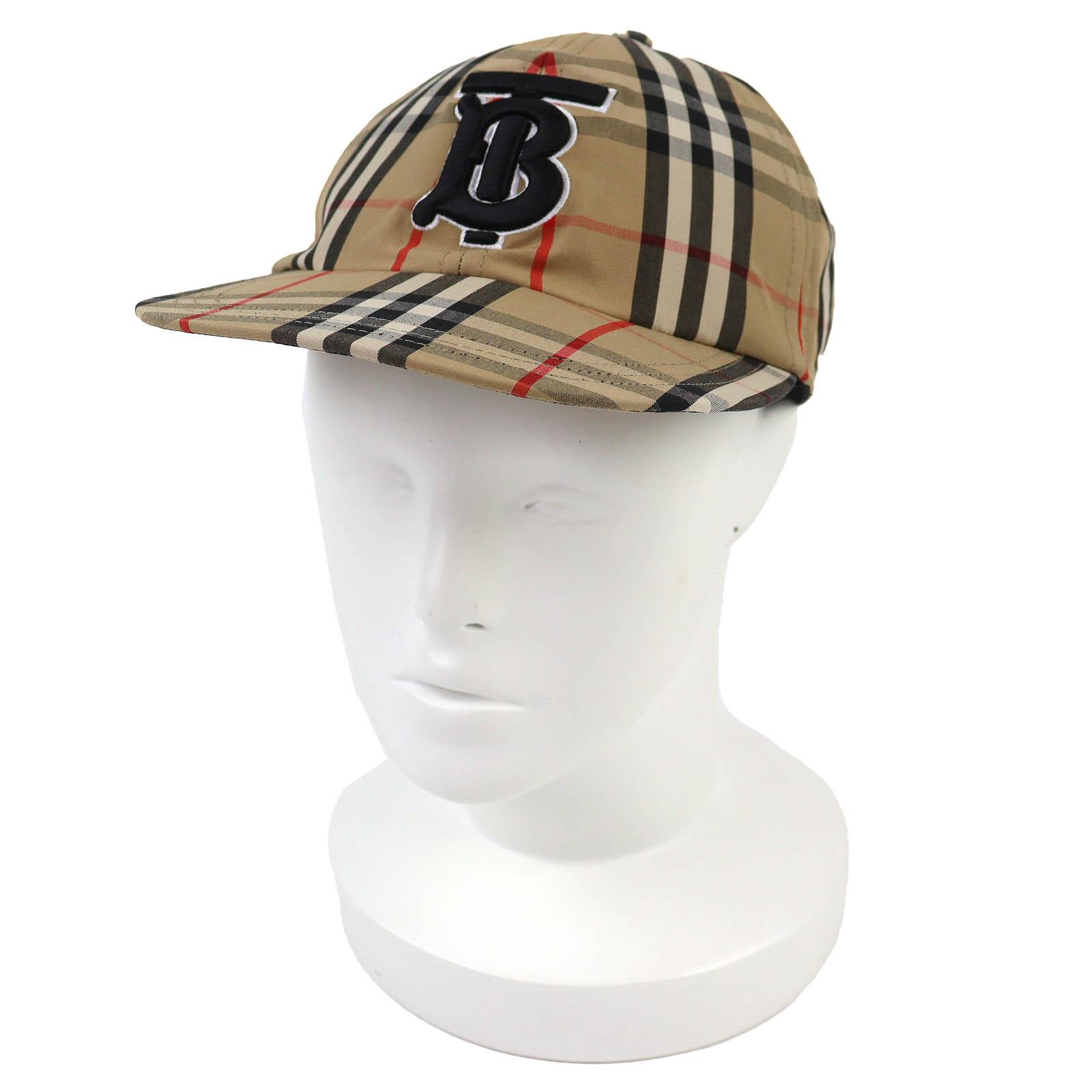 

Pristine BURBERRY TB Logo Nova Check Pattern Baseball Cap beige M 8068032 Used