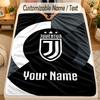 Flannel BlanketJuventus FC Custom Name Text Personalized Soft Warm Throw Blanket Home Decor Gift