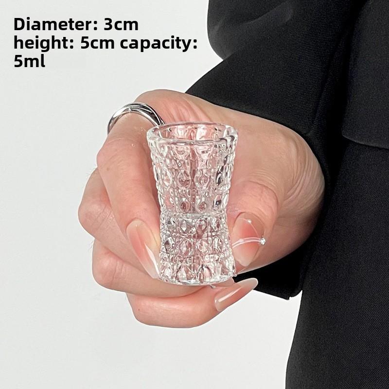 Creative Gemstone Pattern Relief Wine Glass Spirits Vodka Bartending Cups Transparent Small Size Foreign Wine Glass
