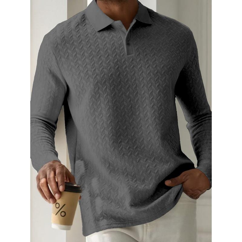 Men's Sweatshirts Spring/Autumn Polo Shirts Textured Men's Sports Polo Shirts