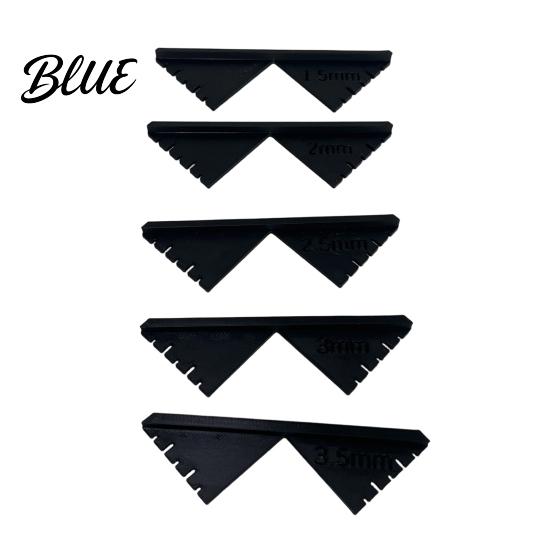 Bookbinding Corner Cutting Hardened Plastic Jigs Tools Binding Jig 5Pcs/Set 1.5mm 2mm 2.5mm 3mm 3.5mm Measurement Rulers for Album