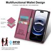 Magnetic Flip Leather Wallet Case for iPhone 17 Pro MAX 16 Plus 15 14 16E AIR with RFID Blocking Feature
